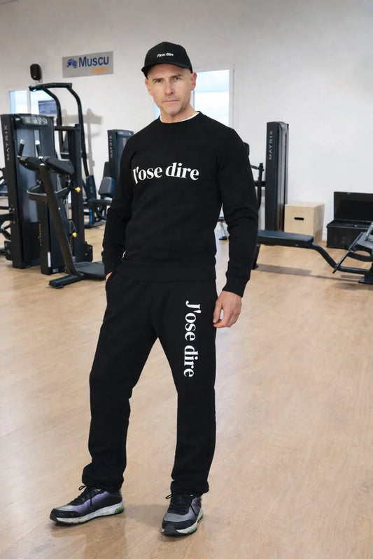 Pantalon de jogging unisexe noir J'ose dire