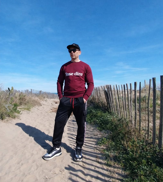 Sweat-shirt unisexe épais bordeaux