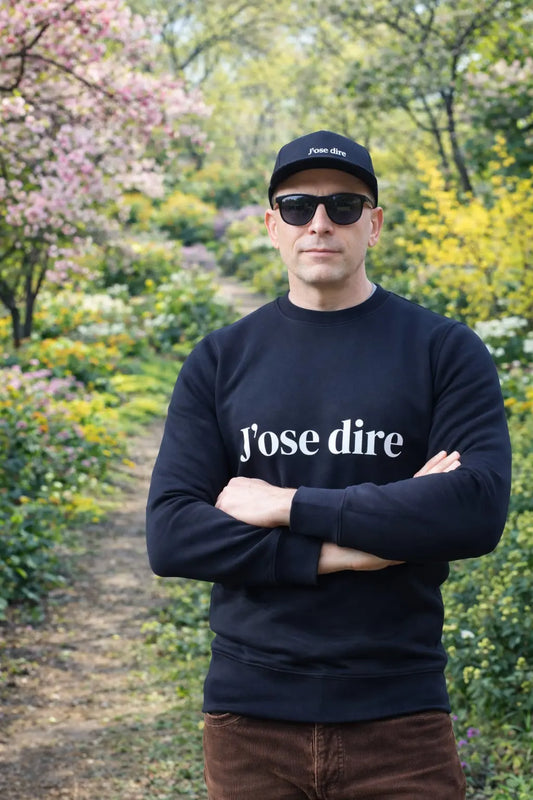 Sweat-shirt unisexe épais noir J'ose dire