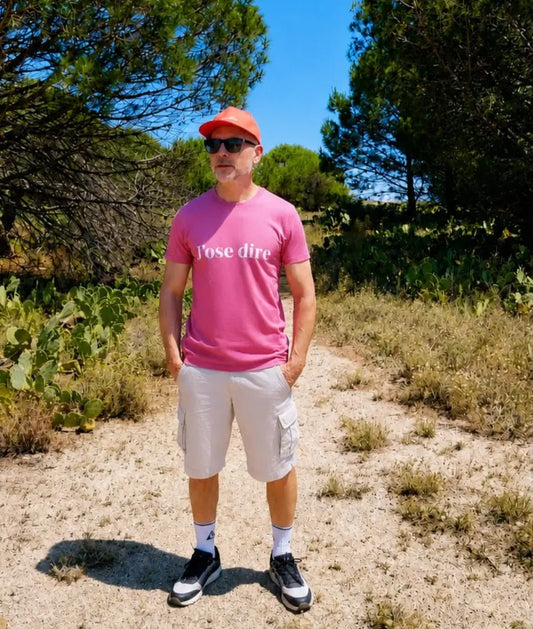 T-shirt unisexe épais rose J'ose dire